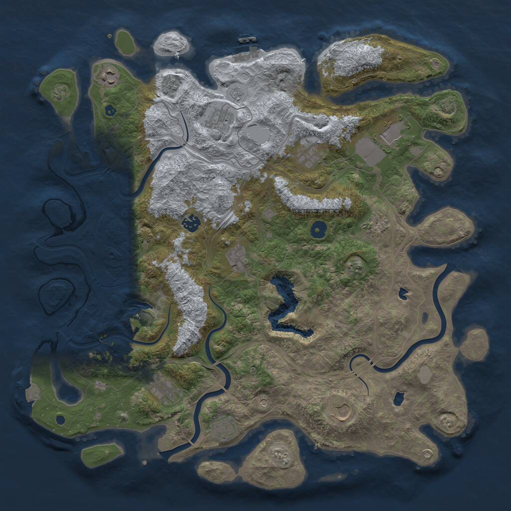 Rust Map: Procedural Map, Size: 4500, Seed: 270756514, 16 Monuments