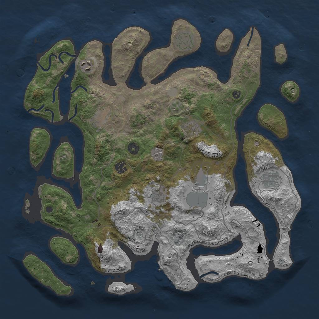 Rust Map: Procedural Map, Size: 4000, Seed: 20211124, 16 Monuments