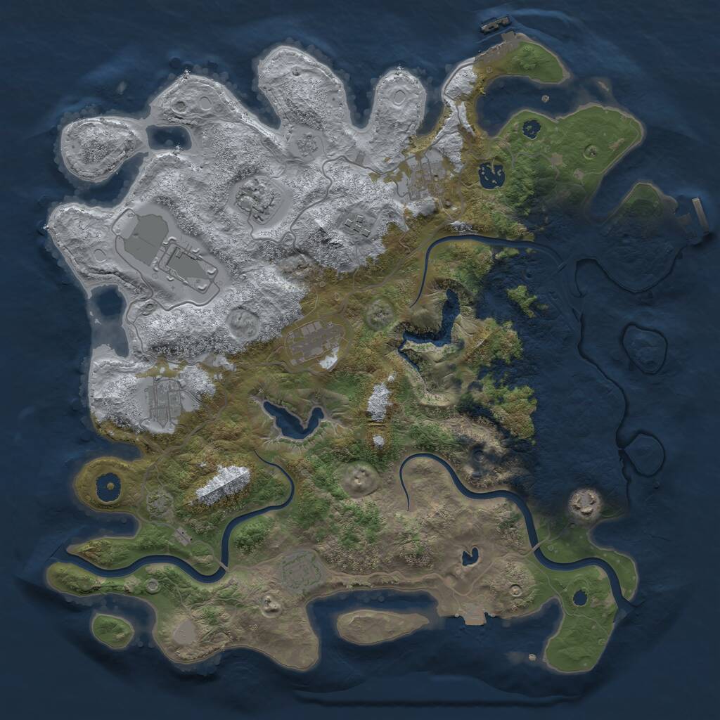 Rust Map: Procedural Map, Size: 4000, Seed: 741937, 15 Monuments