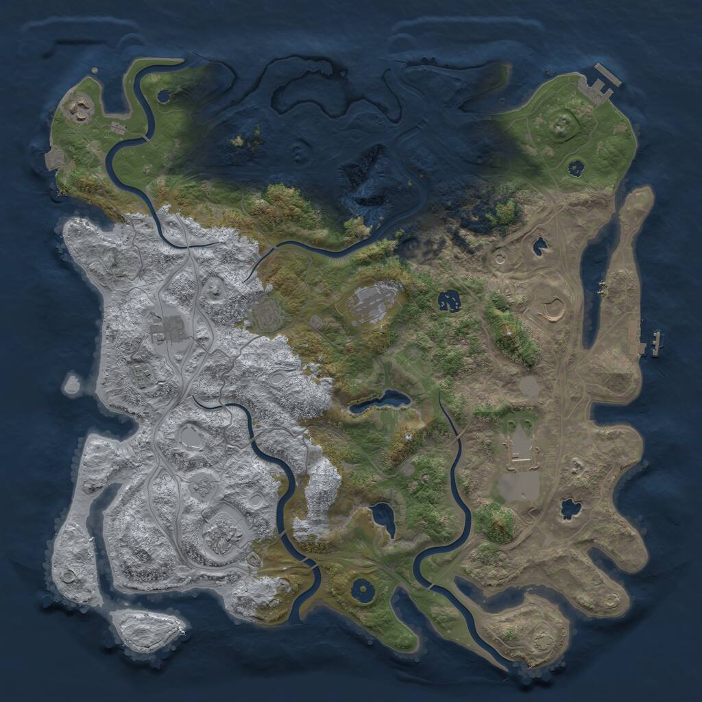Rust Map: Procedural Map, Size: 4500, Seed: 398567, 15 Monuments