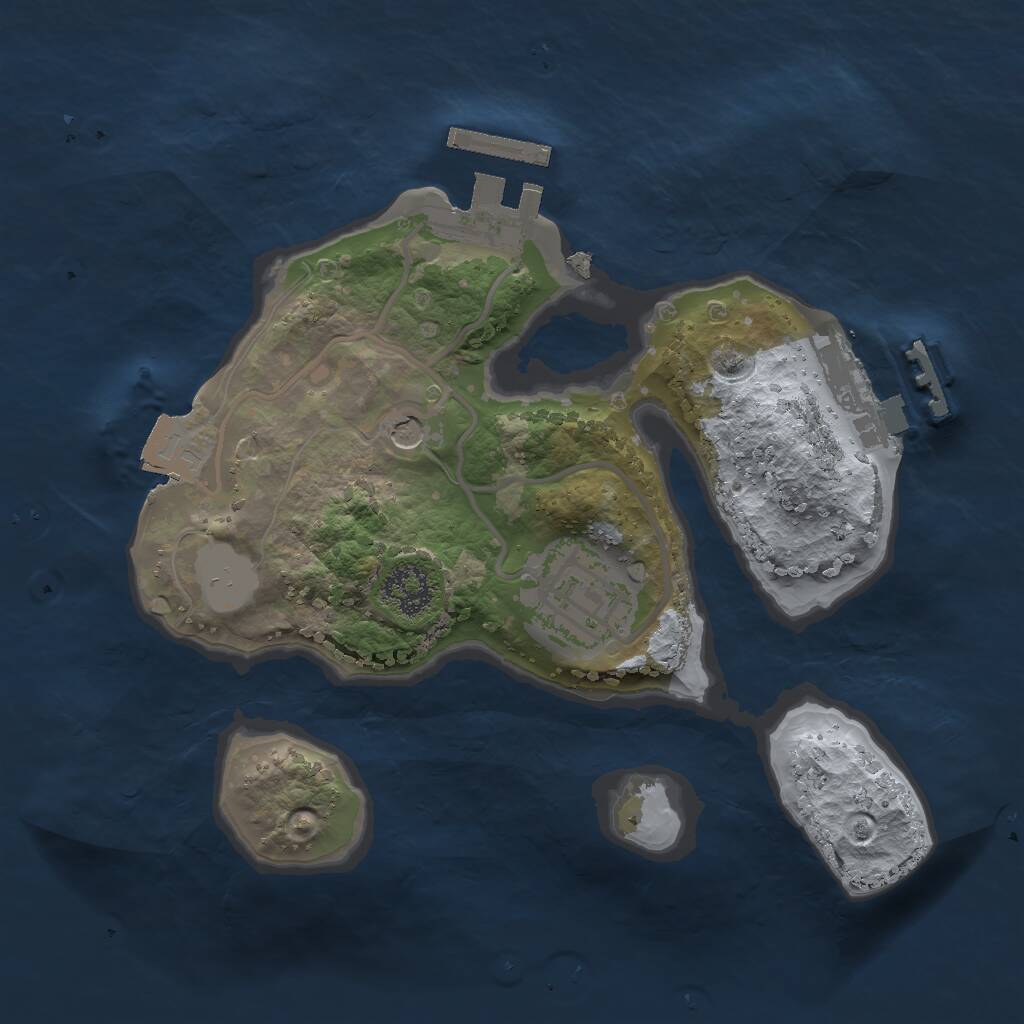 Rust Map: Procedural Map, Size: 2000, Seed: 15246, 5 Monuments