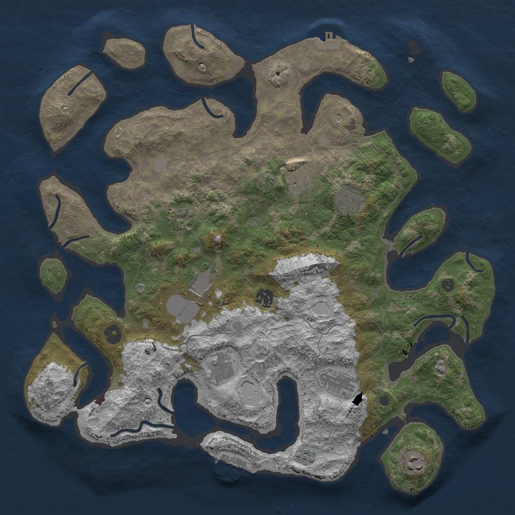 Rust Map: Procedural Map, Size: 4250, Seed: 4773, 17 Monuments