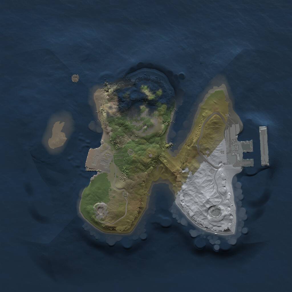 Rust Map: Procedural Map, Size: 1500, Seed: 99999, 2 Monuments