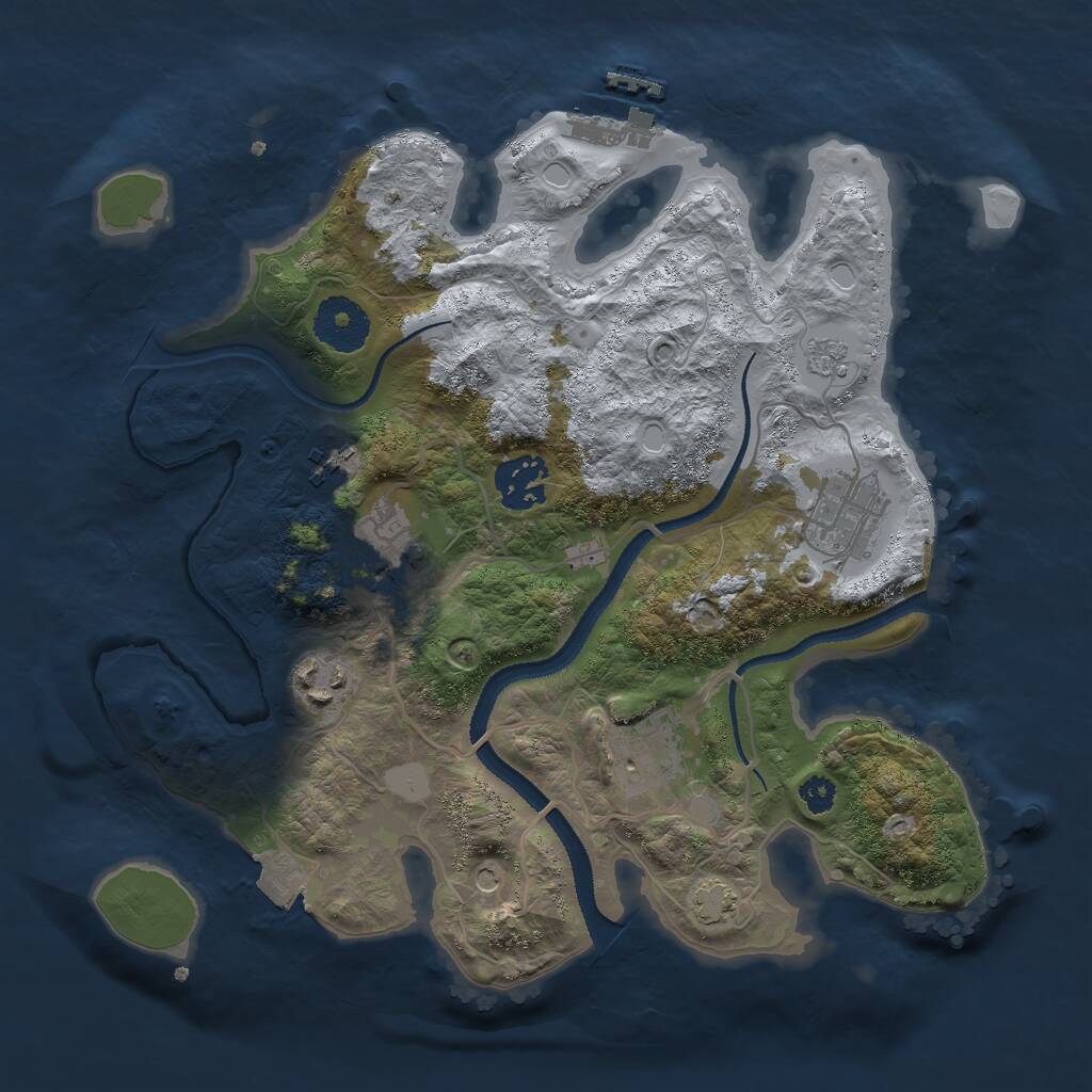 Rust Map: Procedural Map, Size: 3000, Seed: 998368, 11 Monuments