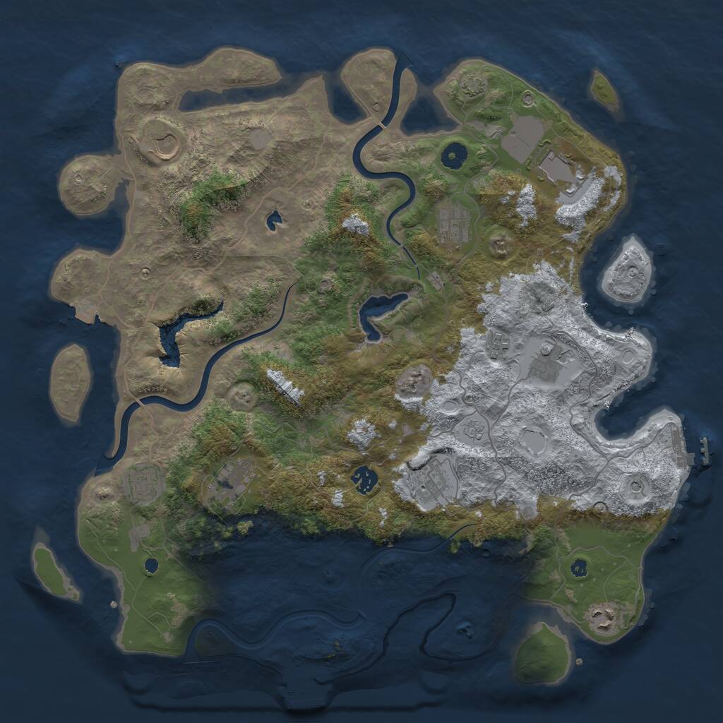 Rust Map: Procedural Map, Size: 4200, Seed: 512, 16 Monuments