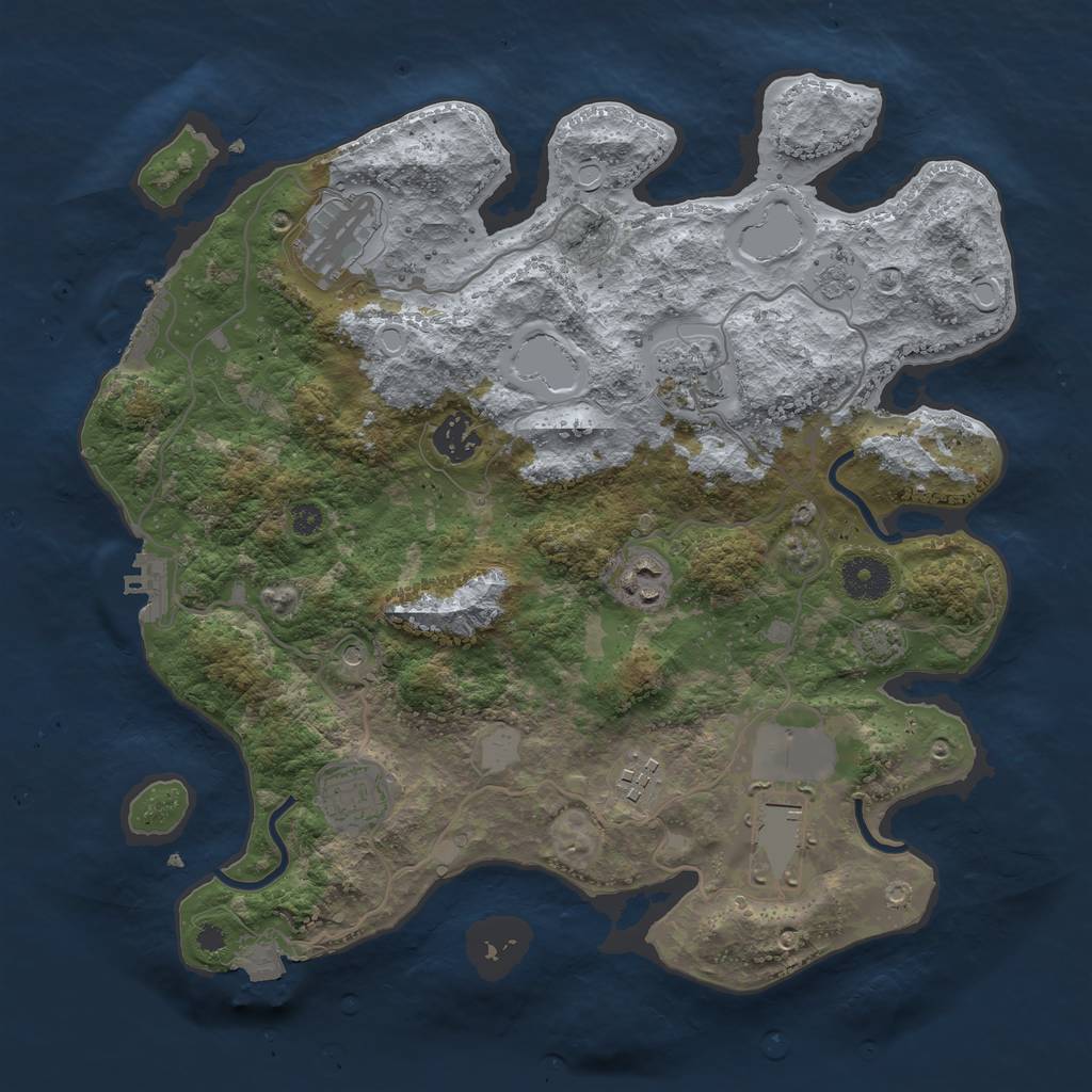 Rust Map: Procedural Map, Size: 3500, Seed: 1694013148, 15 Monuments