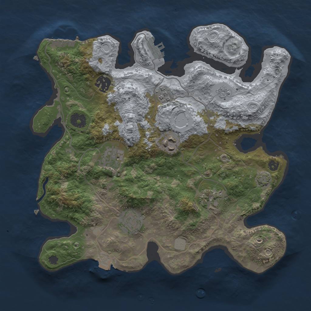 Rust Map: Procedural Map, Size: 3000, Seed: 547371393, 13 Monuments