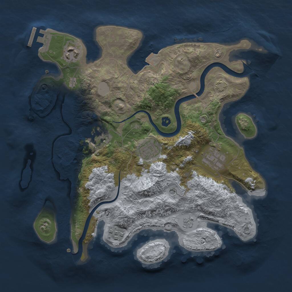 Rust Map: Procedural Map, Size: 3000, Seed: 2009263364, 10 Monuments