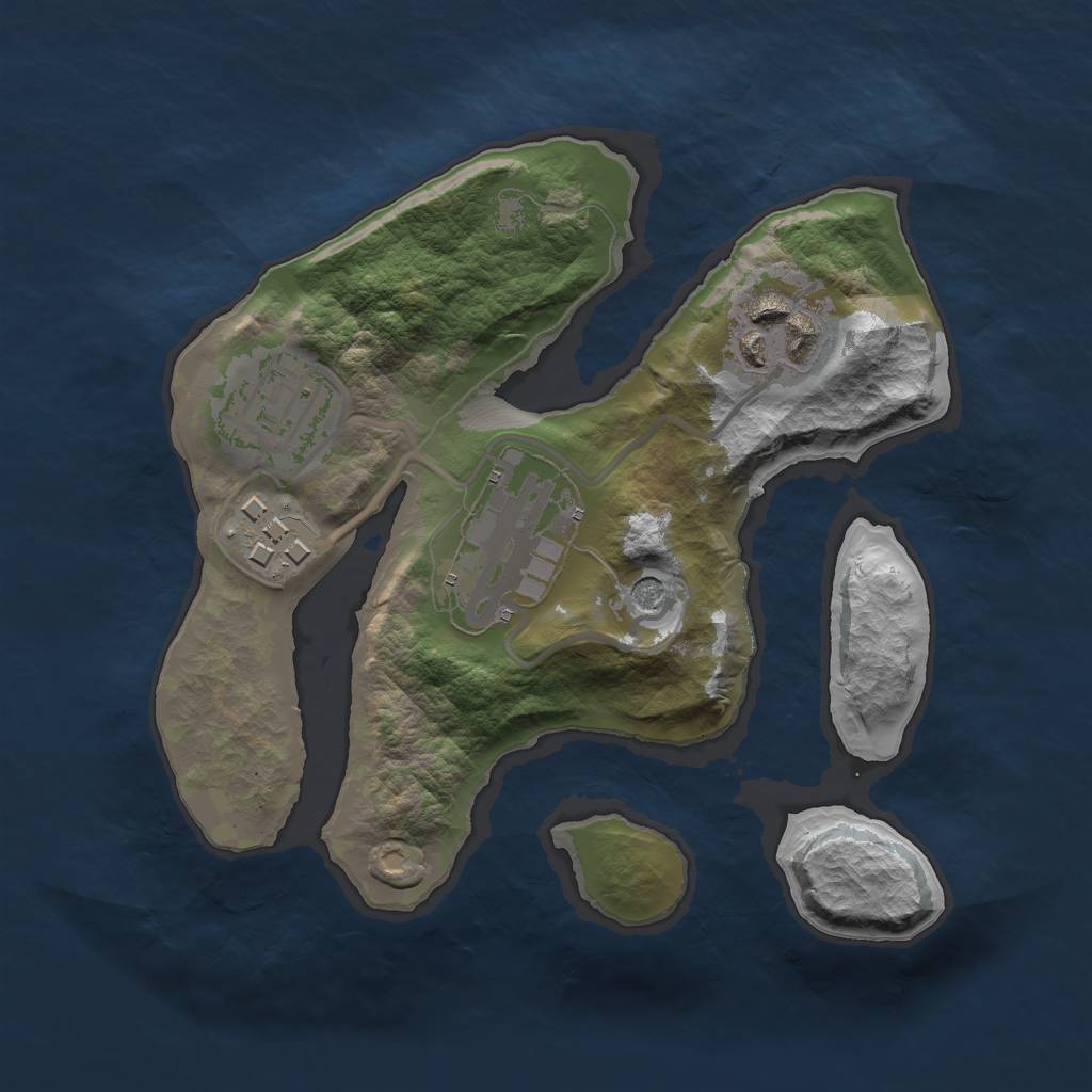 Rust Map: Barren, Size: 2000, Seed: 154511, 7 Monuments