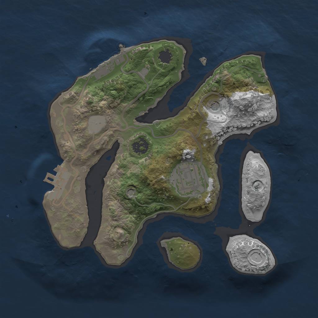 Rust Map: Procedural Map, Size: 2000, Seed: 154511, 9 Monuments