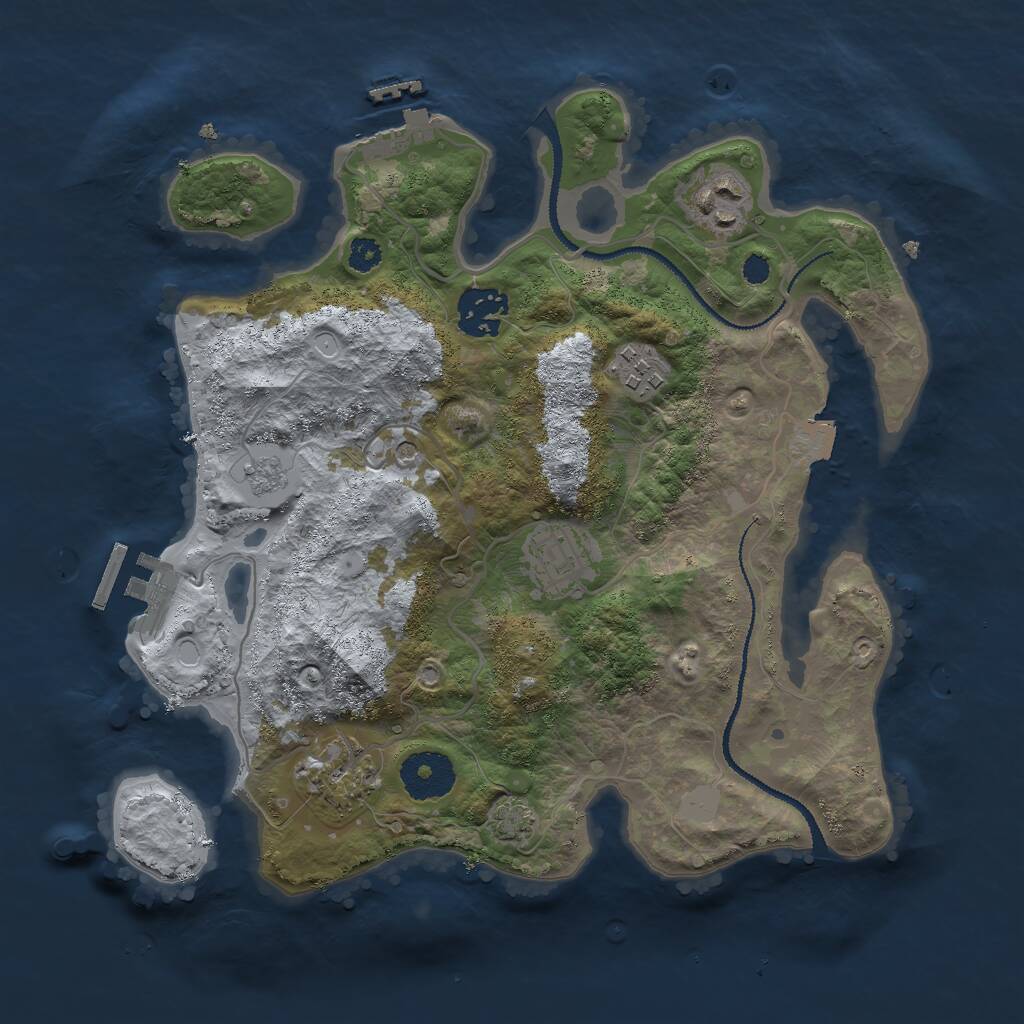 Rust Map: Procedural Map, Size: 3000, Seed: 96462, 11 Monuments
