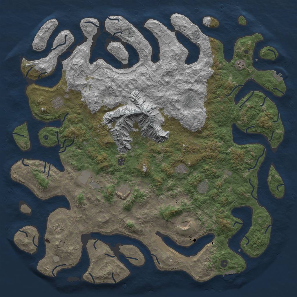 Rust Map: Procedural Map, Size: 6000, Seed: 79, 19 Monuments