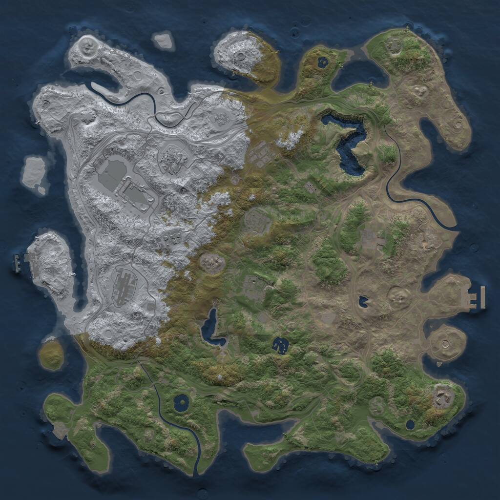 Rust Map: Procedural Map, Size: 4450, Seed: 1976425, 16 Monuments