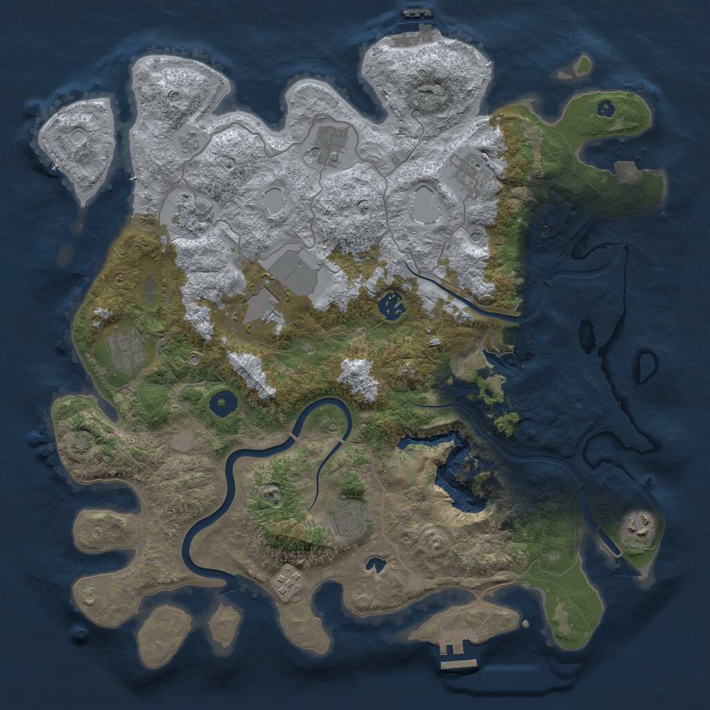 Rust Map: Procedural Map, Size: 4000, Seed: 4164586, 15 Monuments