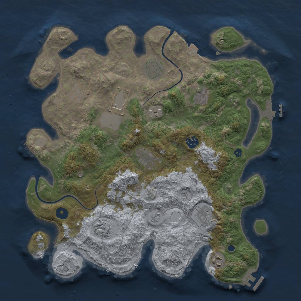 Rust Map: Procedural Map, Size: 3700, Seed: 253755144, 16 Monuments