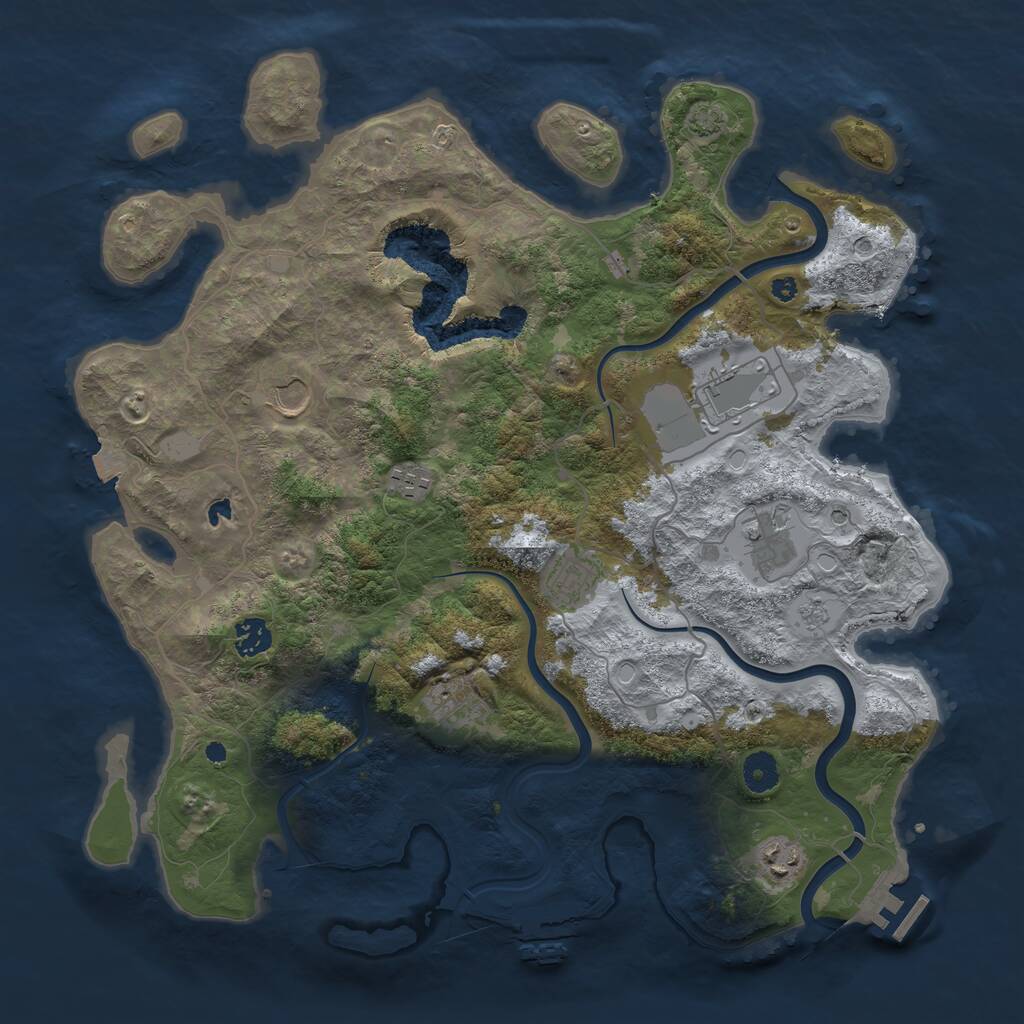 Rust Map: Procedural Map, Size: 4000, Seed: 1622001960, 14 Monuments