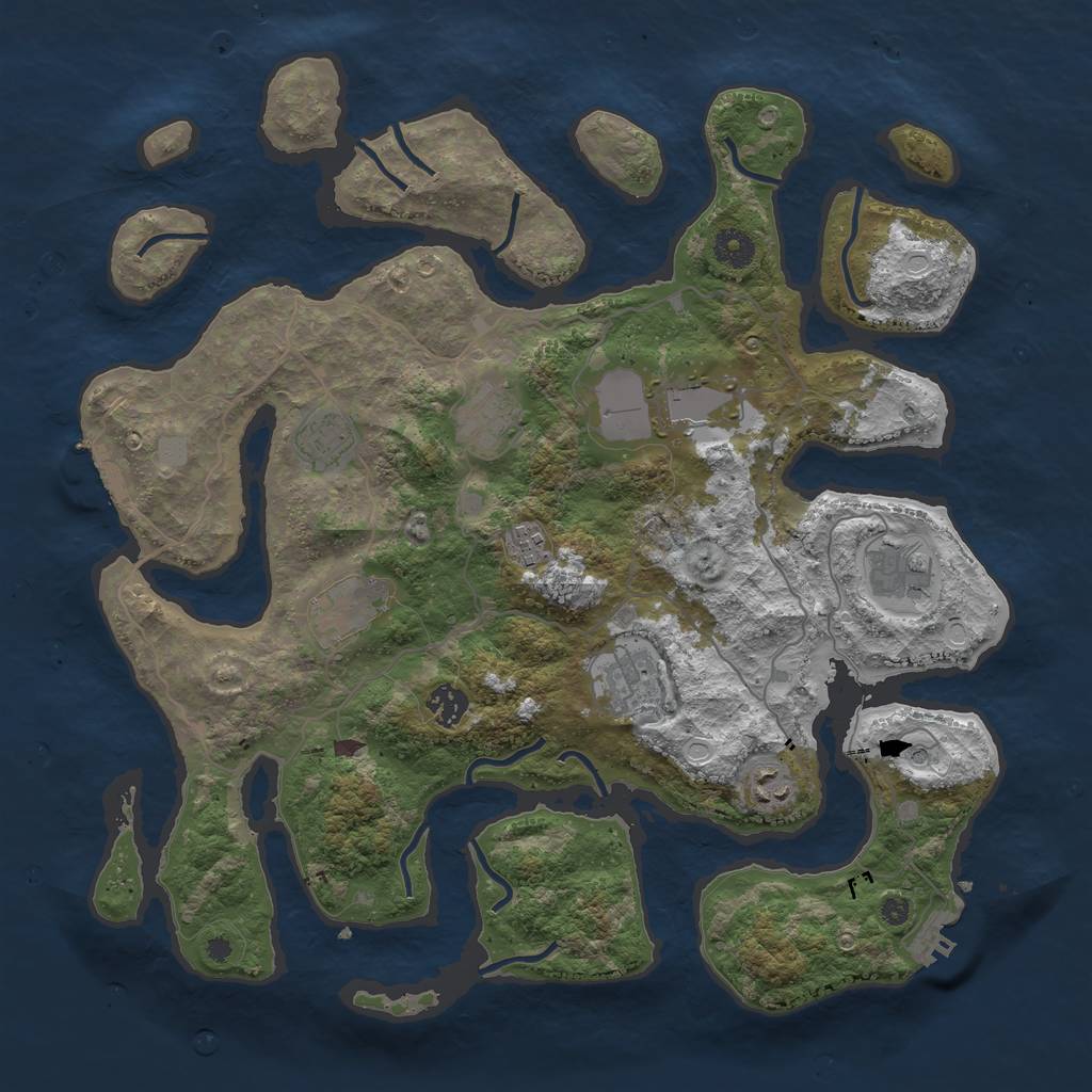 Rust Map: Procedural Map, Size: 4000, Seed: 1622001960, 17 Monuments