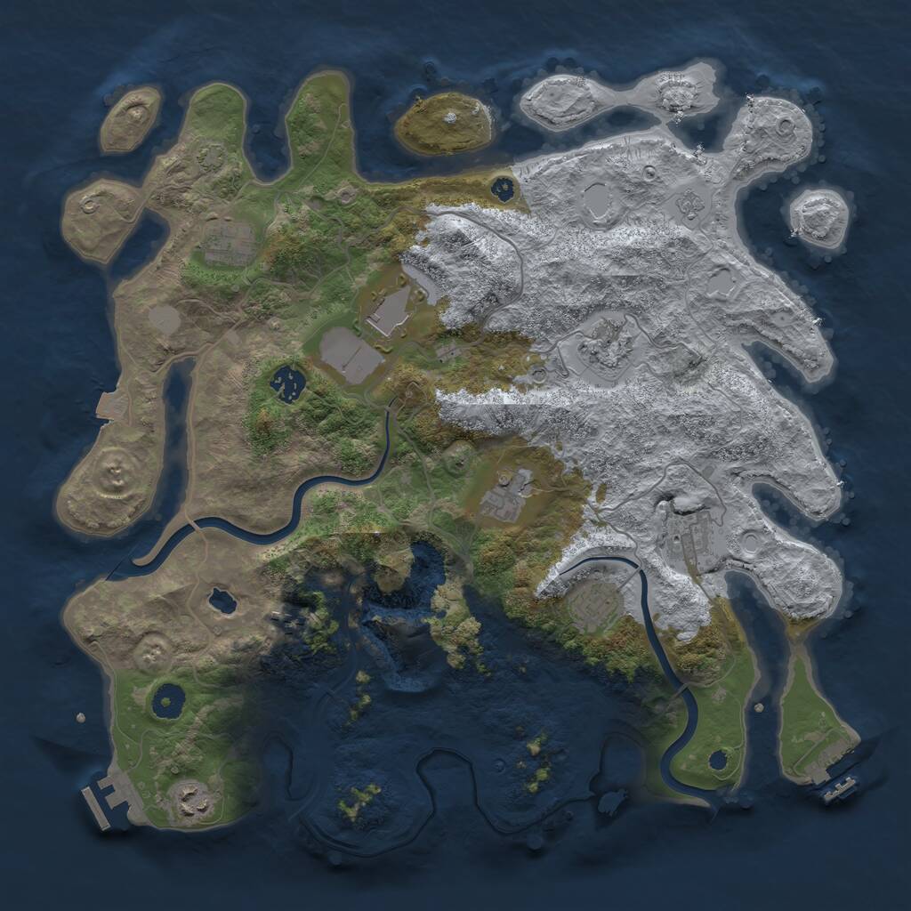 Rust Map: Procedural Map, Size: 4000, Seed: 425487, 15 Monuments