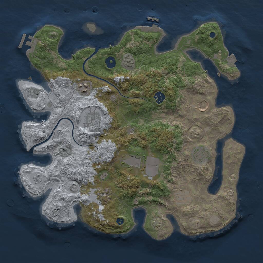 Rust Map: Procedural Map, Size: 3550, Seed: 158731, 15 Monuments