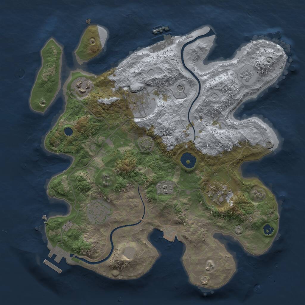 Rust Map: Procedural Map, Size: 3000, Seed: 340063540, 11 Monuments