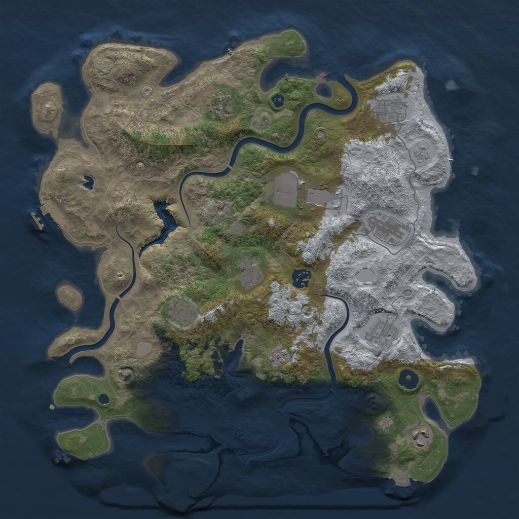 Rust Map: Procedural Map, Size: 4000, Seed: 1292535900, 16 Monuments