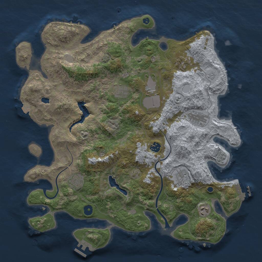 Rust Map: Procedural Map, Size: 4000, Seed: 1292535900, 15 Monuments