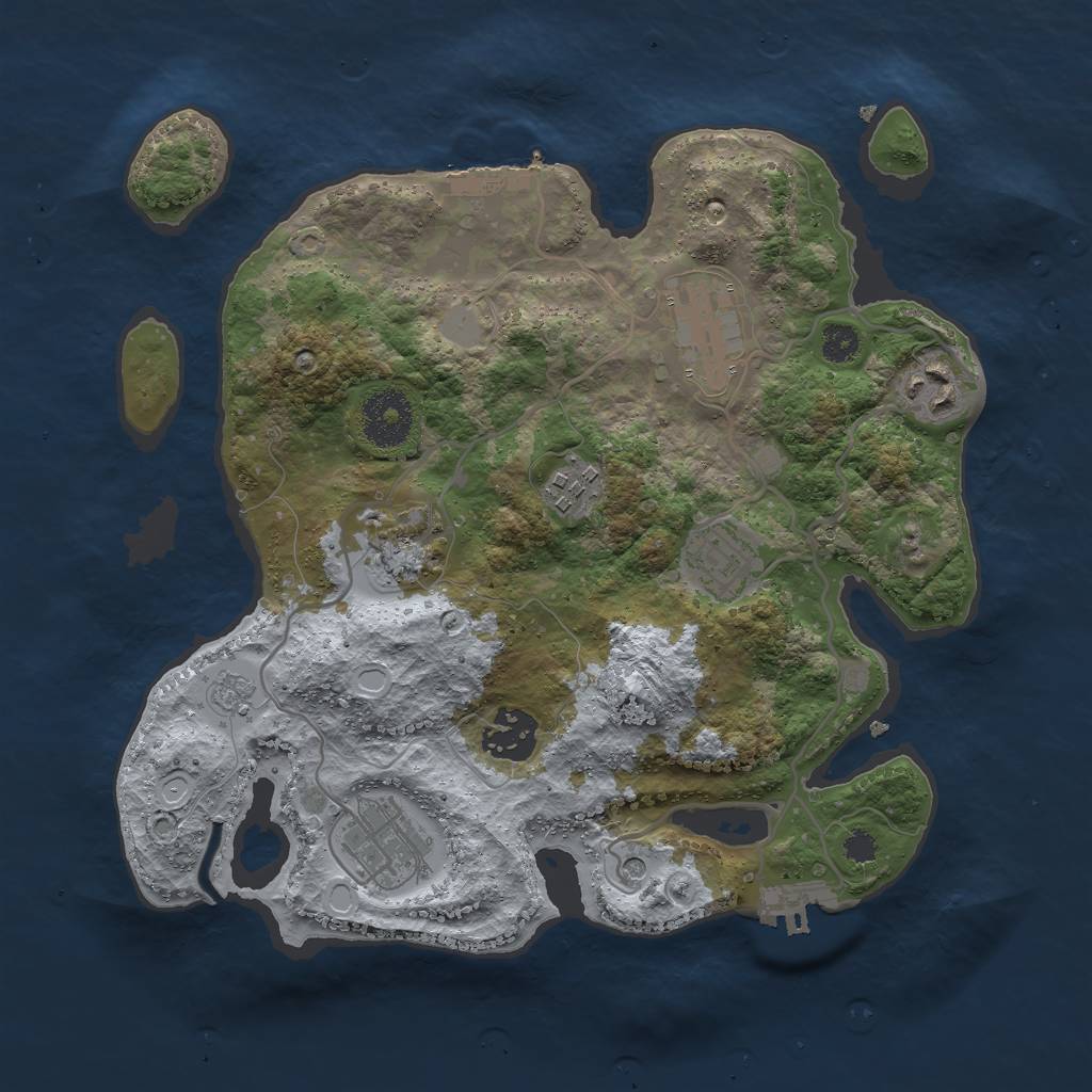 Rust Map: Procedural Map, Size: 3000, Seed: 357325, 14 Monuments