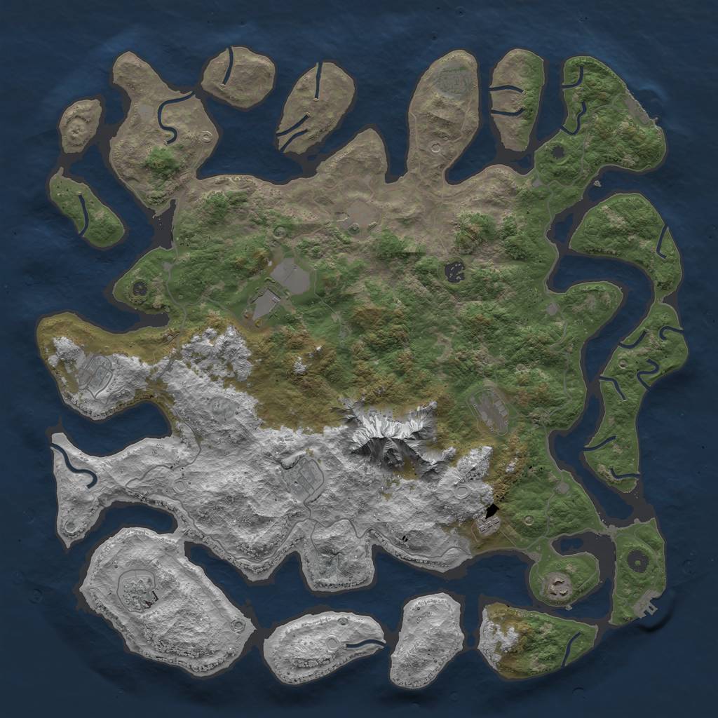 Rust Map: Procedural Map, Size: 5000, Seed: 2555793, 18 Monuments