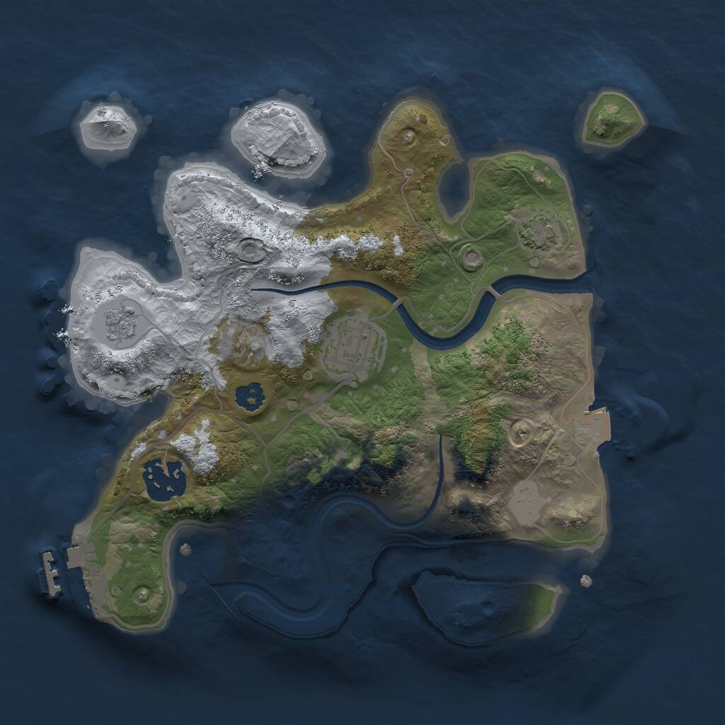 Rust Map: Procedural Map, Size: 2500, Seed: 4275878, 6 Monuments