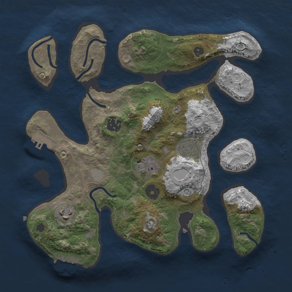 Rust Map: Procedural Map, Size: 3000, Seed: 2131626, 12 Monuments