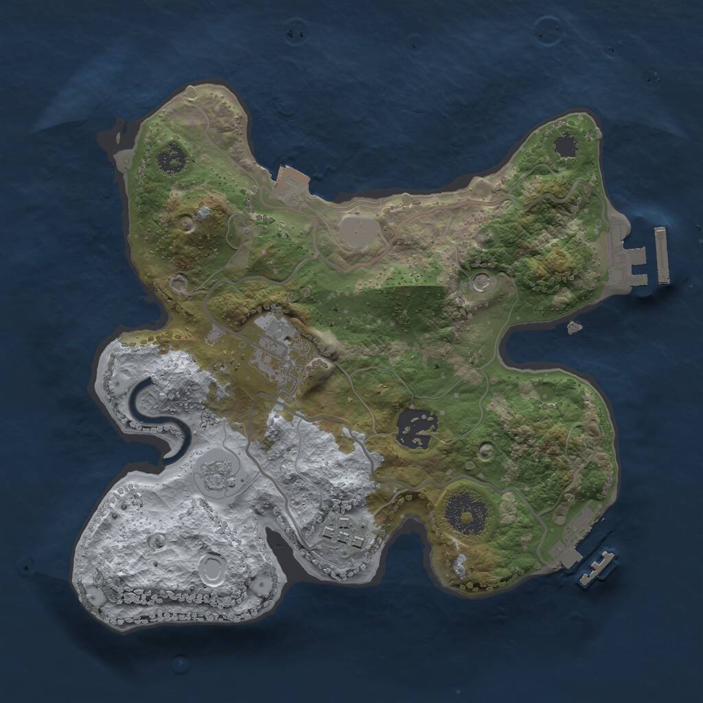 Rust Map: Procedural Map, Size: 2500, Seed: 1576120, 8 Monuments