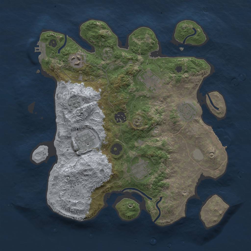 Rust Map: Procedural Map, Size: 3199, Seed: 100, 14 Monuments
