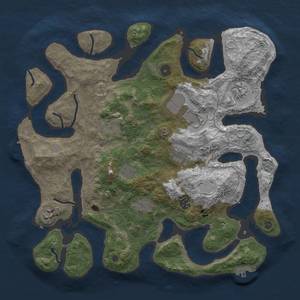 Thumbnail Rust Map: Procedural Map, Size: 4000, Seed: 1562554275, 17 Monuments