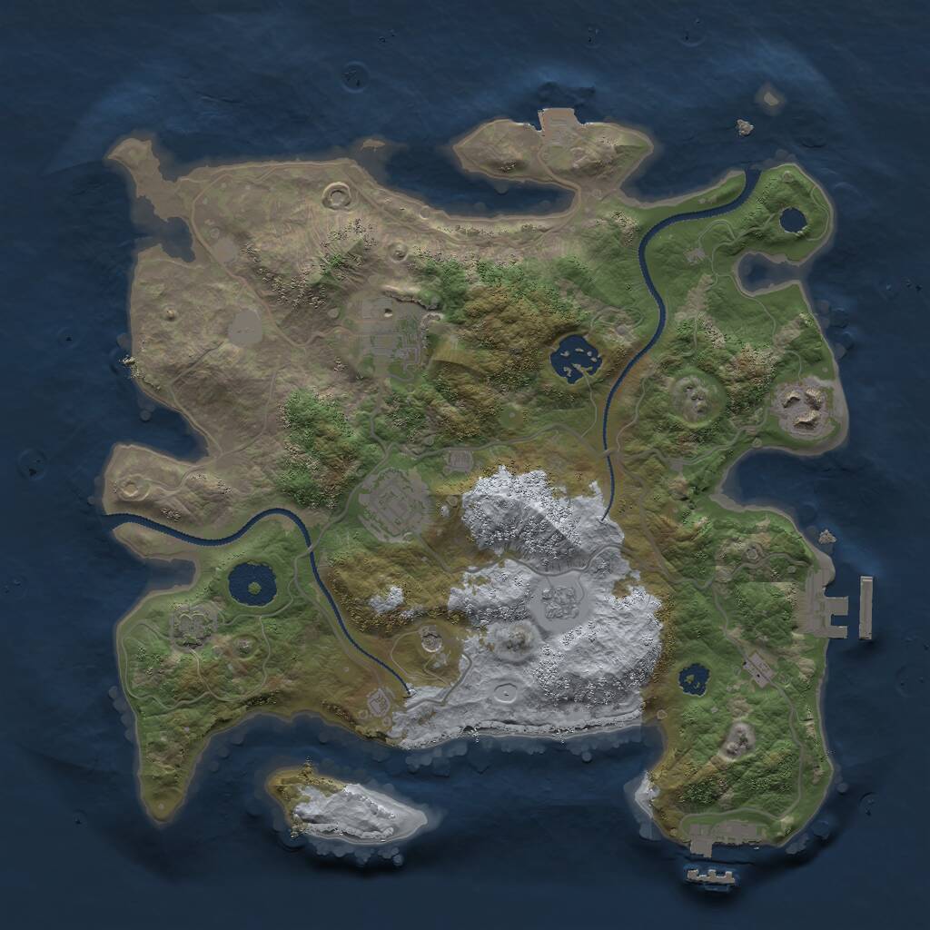 Rust Map: Procedural Map, Size: 3000, Seed: 1925420379, 10 Monuments