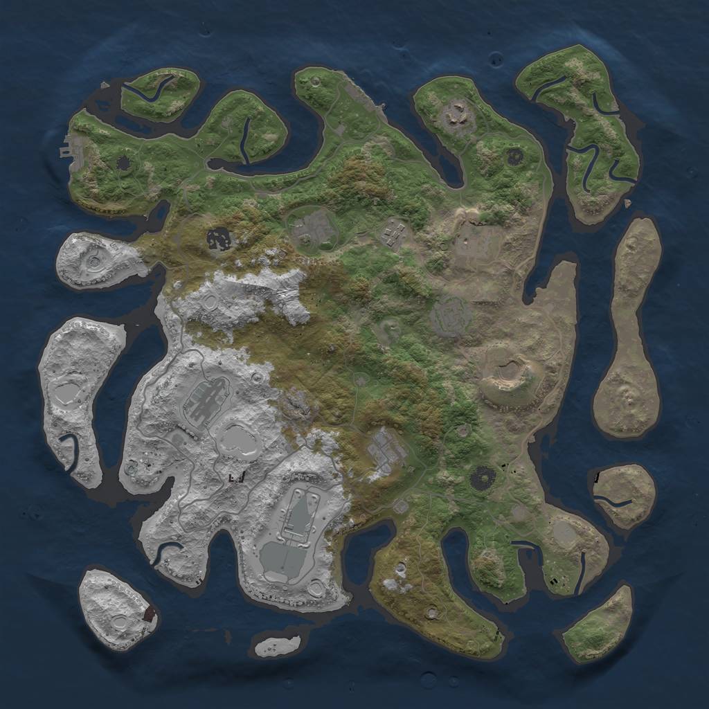 Rust Map: Procedural Map, Size: 4250, Seed: 8287, 18 Monuments