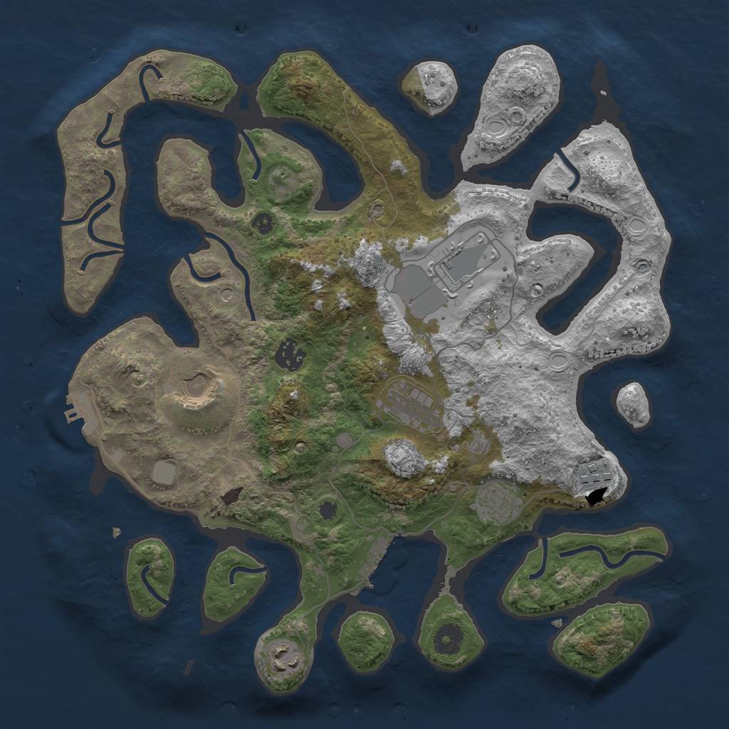 Rust Map: Procedural Map, Size: 3600, Seed: 1138555176, 15 Monuments