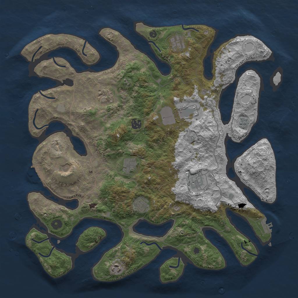 Rust Map: Procedural Map, Size: 4250, Seed: 6033969, 18 Monuments