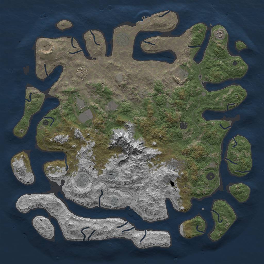Rust Map: Procedural Map, Size: 5000, Seed: 88979785, 19 Monuments