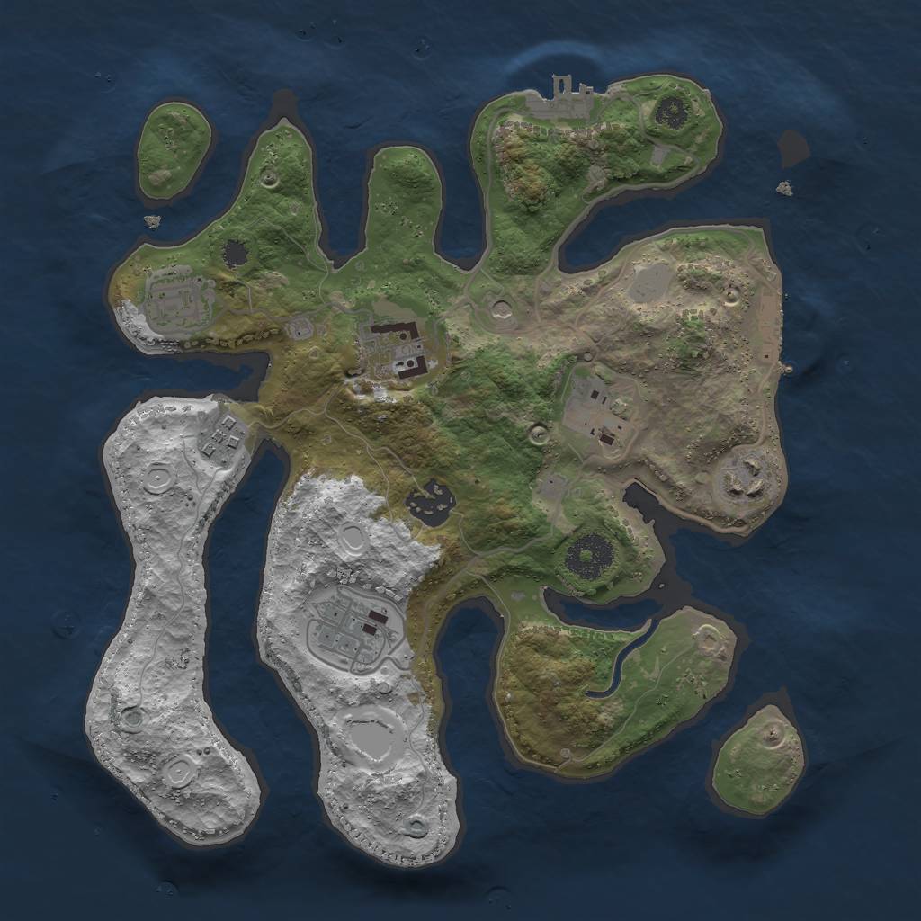 Rust Map: Procedural Map, Size: 3000, Seed: 297829088, 15 Monuments