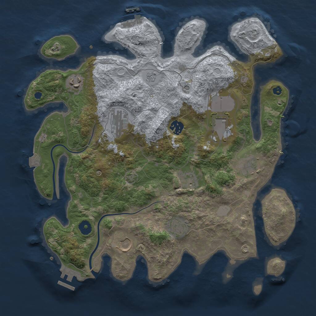 Rust Map: Procedural Map, Size: 3550, Seed: 528581, 14 Monuments