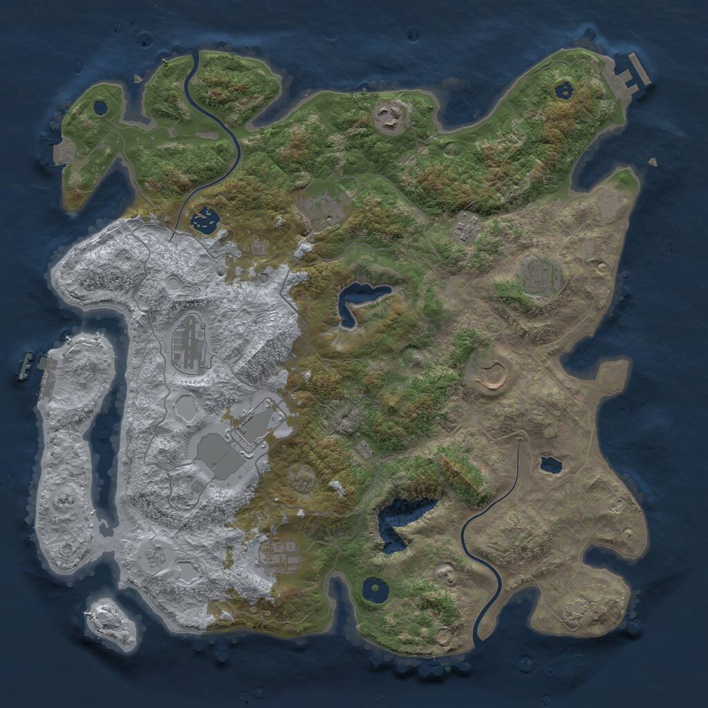 Rust Map: Procedural Map, Size: 4000, Seed: 1363732465, 15 Monuments