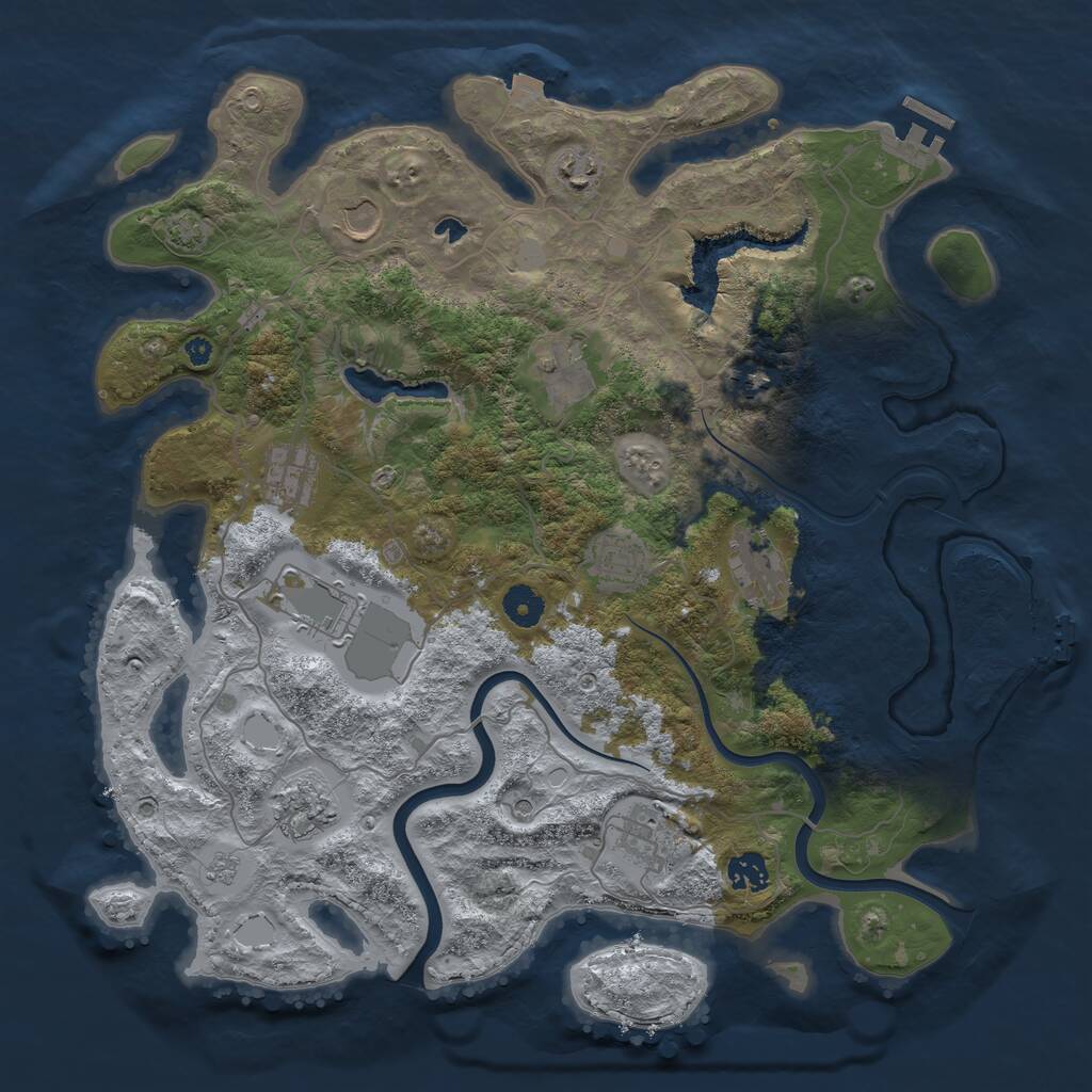 Rust Map: Procedural Map, Size: 4000, Seed: 783, 17 Monuments