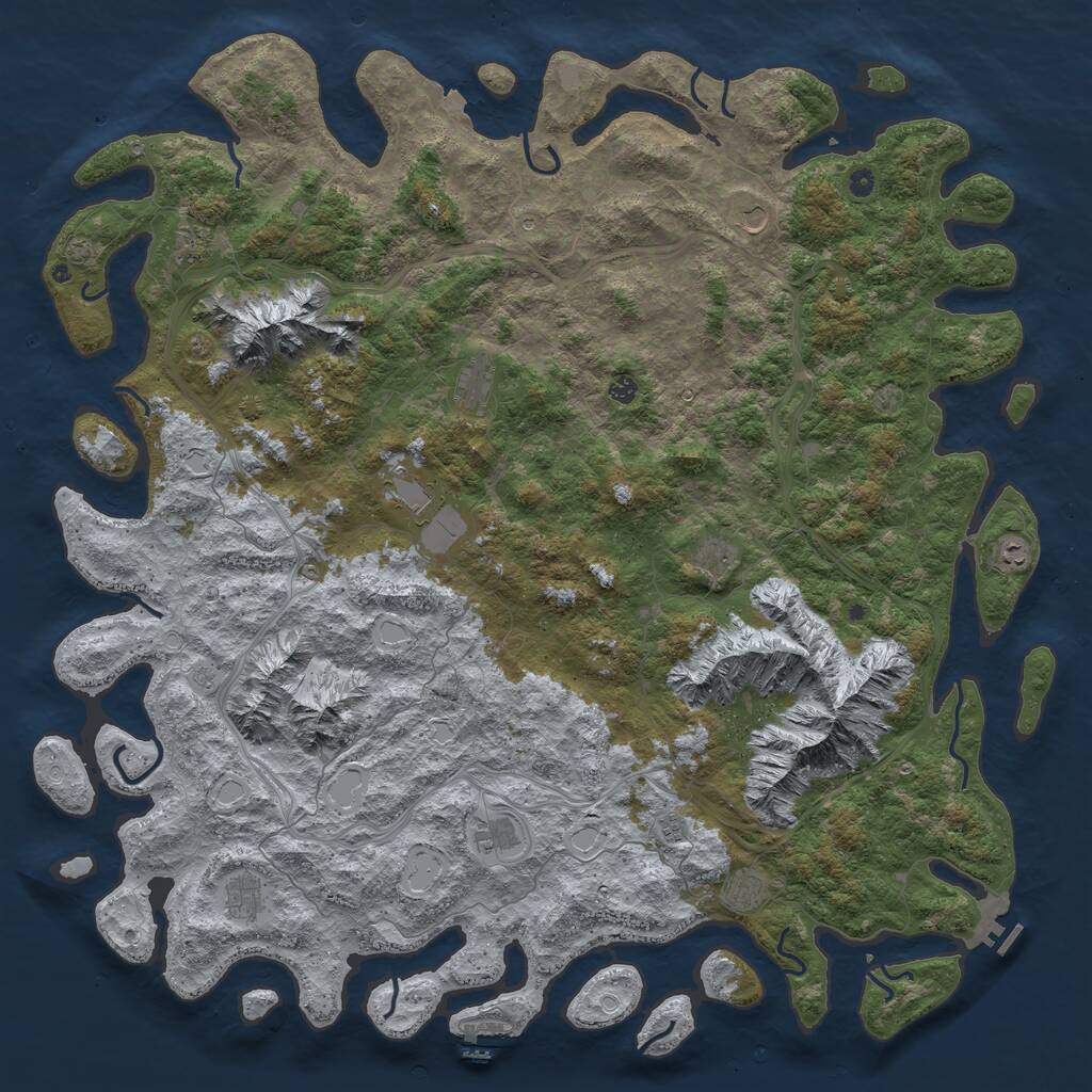 Rust Map: Procedural Map, Size: 6000, Seed: 312254797, 17 Monuments