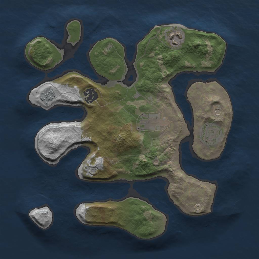 Rust Map: Barren, Size: 2700, Seed: 182576, 8 Monuments