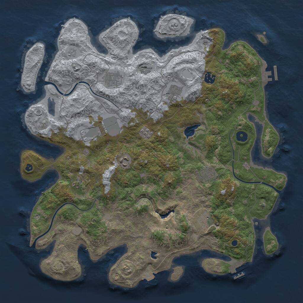 Rust Map: Procedural Map, Size: 4100, Seed: 201509216, 15 Monuments