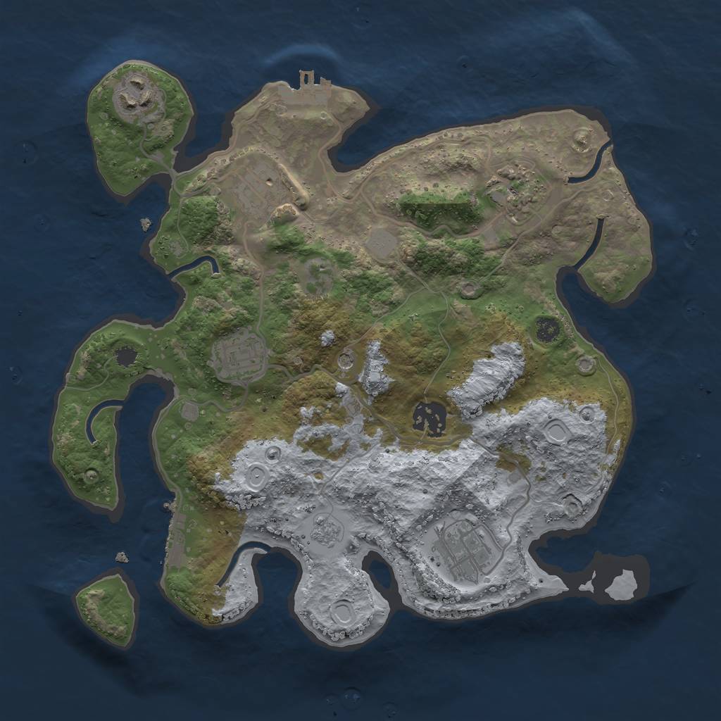 Rust Map: Procedural Map, Size: 3000, Seed: 868746381, 13 Monuments
