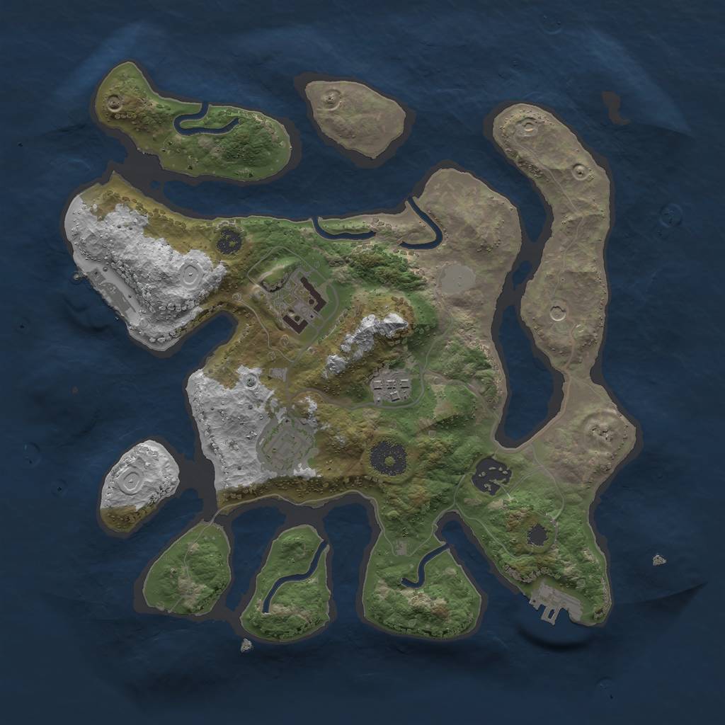 Rust Map: Procedural Map, Size: 3000, Seed: 67412034, 12 Monuments