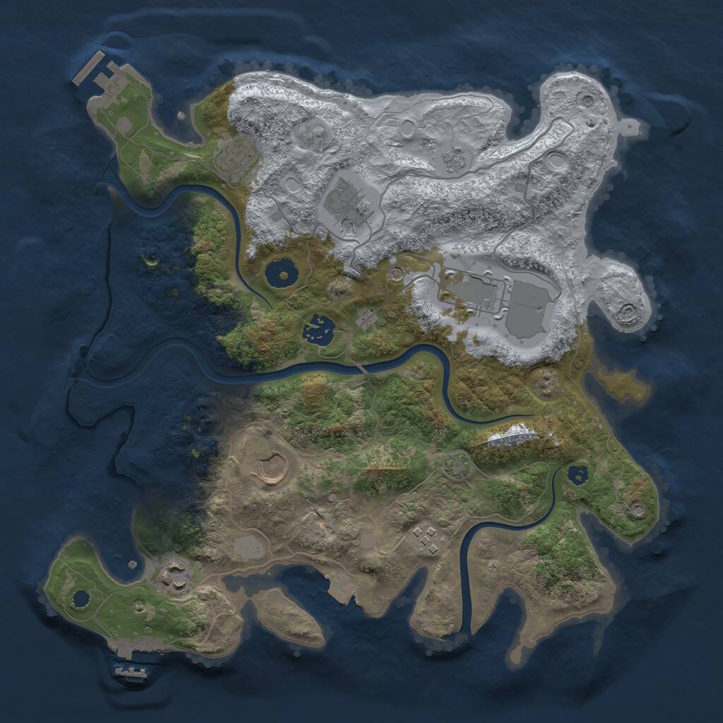 Rust Map: Procedural Map, Size: 3500, Seed: 15132, 13 Monuments