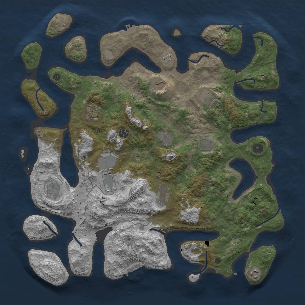 Rust Map: Procedural Map, Size: 4500, Seed: 1576120, 19 Monuments