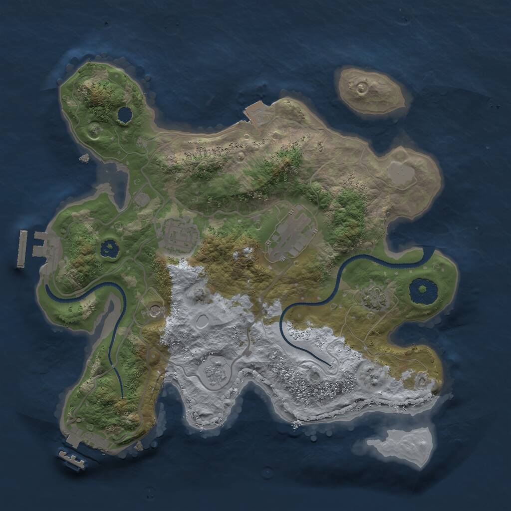 Rust Map: Procedural Map, Size: 2750, Seed: 78650, 8 Monuments